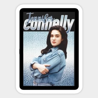 Jennifer Connelly // 80s Blue Vintage Aesthetic Style // T-Shirt Sticker